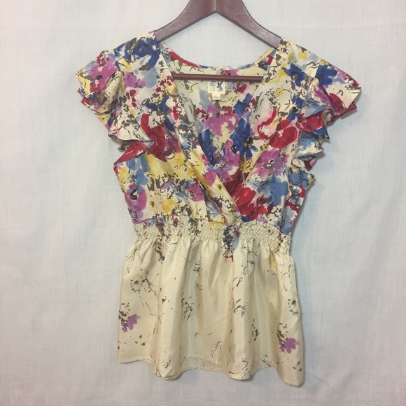 Anthropologie Edme & Esyllte Silk Heartsease Top 4 - Picture 2 of 6